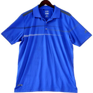 Adidas Golf Pure Motion Cool Max Men's Polo Short Sleeve Shirt Size Medium Blue
